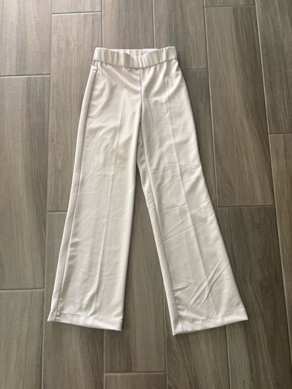 Nicole Miller Cream Wide-Leg Ponte Pants